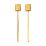 2 uds cuchara de acero inoxidable cuchara de café creativa barra cuchara de hielo cuchara agitadora larga chapada en oro, Square Spoon Gold