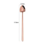 2 uds cuchara de acero inoxidable cuchara de café creativa barra cuchara de hielo cuchara agitadora larga chapada en oro, Pointed Spoon Rose Gold - Imagen 2