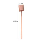 2 uds cuchara de acero inoxidable cuchara de café creativa barra cuchara de hielo cuchara agitadora larga chapada en oro, Square Spoon Rose Gold - Imagen 2
