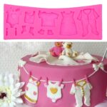 2 piezas molde para hornear zapatos de bebé molde para tartas con fondant ropa para niños molde de silicona DIY Chocolate West Point