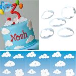 Molde para tartas de 10 piezas, molde para decoración de tartas con fondant en la nube, molde para troquelado de impresión