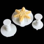 Juego de moldes de resorte de copo de nieve fino de herramienta de pastel de fondant de 6 piezas