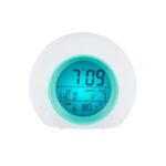 Reloj despertador con gradiente de luz de color redondo Reloj con calendario perpetuo