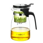 KAMJOVE Taza Elegante Tetera de Burbujas Tetera de Flores de Oficina Juego de té de Vidrio Resistente al Calor, K-205 900ML