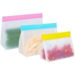 2 juegos de bolsas de alimentos PEVA reutilización tridimensional almacenamiento engrosado bolsas selladas de conservación de alimentos frescos, entrega de color aleatorio