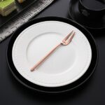 Acero inoxidable en forma de V, diseño colgante de pared, cuchara de café Simple, tenedor, vajilla agitadora creativa con mango largo, Fork Rose Gold - Imagen 2