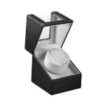 Caja de reloj individual de cuero, agitador de reloj con Motor eléctrico, agitador de reloj automático, enchufe estadounidense, Single, Black Leather - Imagen 2