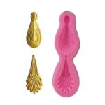 2 piezas de molde de silicona con colgante de piedras preciosas, molde para fondant y chocolate, herramienta de borde para decoración de pasteles para hornear DIY, Gemstone Pendant Shape