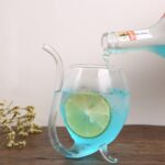 Taza de vidrio creativa de 300 ml Taza de leche con paja Taza de bebida fría Taza de jugo Copa de vino