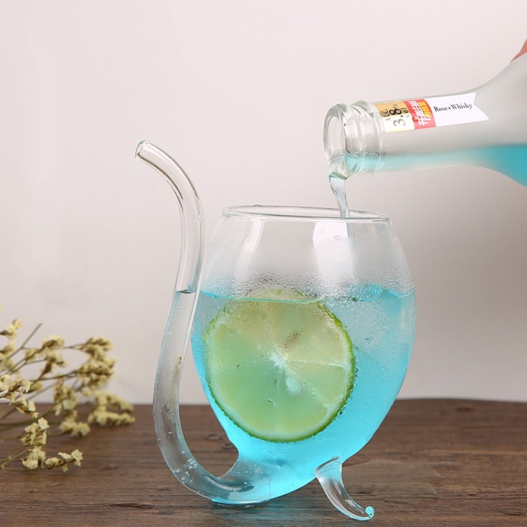 TBD01132073.jpg Taza de vidrio creativa de 300 ml Taza de leche con paja Taza de bebida fría Taza de jugo Copa de vino - Imagen 1