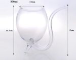 Taza de vidrio creativa de 300 ml Taza de leche con paja Taza de bebida fría Taza de jugo Copa de vino - Imagen 4