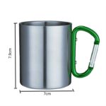 Taza de café de acero inoxidable con doble pared para tazas de agua con mosquetón, entrega de color aleatorio - Imagen 5