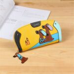 Monedero largo con cremallera para cachorros y costuras bonitas, bolso de mano, cartera para mujer