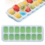 5 uds 14 rejilla de silicona para hielo rejilla de hielo cuadrada para el hogar molde de silicona con tapa, 14 Grid(Green)
