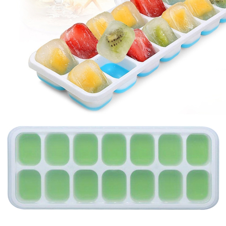 TBD0116459501A.jpg 5 uds 14 rejilla de silicona para hielo rejilla de hielo cuadrada para el hogar molde de silicona con tapa, 14 Grid(Green) - Imagen 1
