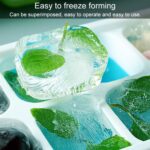 5 uds 14 rejilla de silicona para hielo rejilla de hielo cuadrada para el hogar molde de silicona con tapa, 14 Grid(Green) - Imagen 4