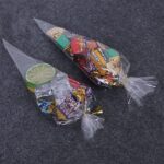 10 paquetes de bolsa de almacenamiento de cono de caramelo transparente para fiesta de cumpleaños y boda DIY, 18x37cm Without Wire - Imagen 5
