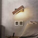 Lámpara de pared de dormitorio giratoria simple, luz cálida de noche, 21cm