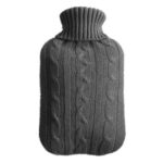 Botella de agua caliente, cubierta de punto de Color sólido (sin botella de agua caliente), botella de tejido suave de agua caliente llena de agua, bolsa de terciopelo