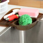Práctico estante de almacenamiento esquinero para fregadero de cocina, soporte para esponja, bandeja montada en la pared - Imagen 4