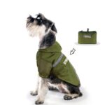 Impermeable reflectante plegable con capucha para mascotas, ropa impermeable para perros, S