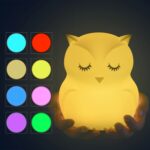 Lindo búho de dibujos animados colorida lámpara LED luz de noche de silicona creativa lámpara de juguete para niños decoración de dormitorio luz de carga USB