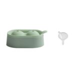 Molde de bola de hielo, rejilla de hielo de silicona de grado alimenticio, molde para hacer hielo de doble bola, Ball Shape(Green