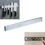 Porta cuchillos de acero inoxidable, estante de cocina, soporte magnético para cuchillos con succión, 40cm Free Nail Glue