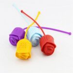 Rosa de silicona de Infuser del té de las hojas intercambiables colador de té de hierbas de la especia infusor de té Filtro Herramientas, entrega al azar del color - Imagen 5