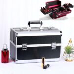Caja de maquillaje profesional Caja de herramientas de manicura de salón de belleza, Oversized Black