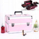Caja de maquillaje profesional Caja de herramientas de manicura de salón de belleza, Oversized Pink
