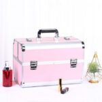 Caja de maquillaje profesional Caja de herramientas de manicura de salón de belleza, Oversized Pink - Imagen 2