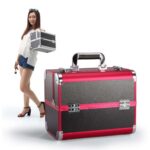 Caja de maquillaje profesional Caja de herramientas de manicura de salón de belleza, Oversized Pink - Imagen 4