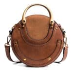 Bolso circular de cuero PU para mujer, bolso Retro, Mini bolso de hombro