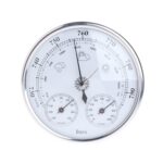 THB9392 Estación meteorológica doméstica para colgar en la pared Barómetro Termómetro Higrómetro, 128 mm (Plata)