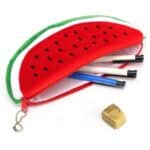 Lindo estuche de lápices de felpa con forma de sandía, Watermelon Shape Pencil Bag