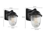 Lámpara de pared para exteriores, bola de cristal resistente al agua y a prueba de óxido, para patio, pared Exterior, balcón, pasillo, Small Size - Imagen 3