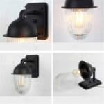 Lámpara de pared para exteriores, bola de cristal resistente al agua y a prueba de óxido, para patio, pared Exterior, balcón, pasillo, Small Size - Imagen 4