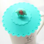 Tapa de taza de silicona a prueba de polvo y fugas de elefante de dibujos animados