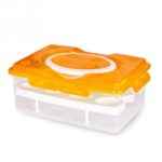 Caja de plástico portátil para almacenamiento de huevos, 2 capas, 24 ranuras, PP