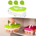 Caja de plástico portátil para almacenamiento de huevos, 2 capas, 24 ranuras, PP - Imagen 4