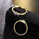Juego de anillos de circón de cristal bohemio vintage de 4 piezas para mujer, 7 - Imagen 3