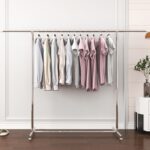 Estante de secado telescópico de 120-200cm, estante de almacenamiento para exteriores, colgador de acero inoxidable, estante para ropa de una sola varilla, 120-200cm