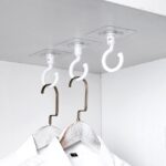 20 ganchos giratorios para pared, armario, puerta, perchero, gancho adhesivo para techo, Coat Hook - Imagen 3