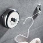 Tendedero retráctil para colgar en la pared de acero inoxidable portátil Estante de secado de ropa interior