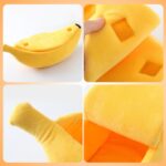 Perrera creativa con forma de plátano, arena para gatos, nido cálido para mascotas en invierno, S - Imagen 5
