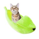 Perrera creativa con forma de plátano, arena para gatos, nido cálido para mascotas en invierno, L