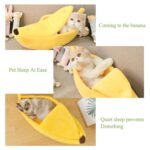 Perrera creativa con forma de plátano, arena para gatos, nido cálido para mascotas en invierno, L - Imagen 4
