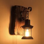 Vintage Old Dry Tree Color Lámpara de pared de madera Cafe Bar Loft Light