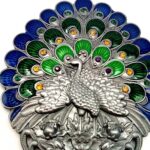 Espejo de pavo real con mango vintage, caja de regalo, peine, espejo de maquillaje portátil de dos piezas - Imagen 5